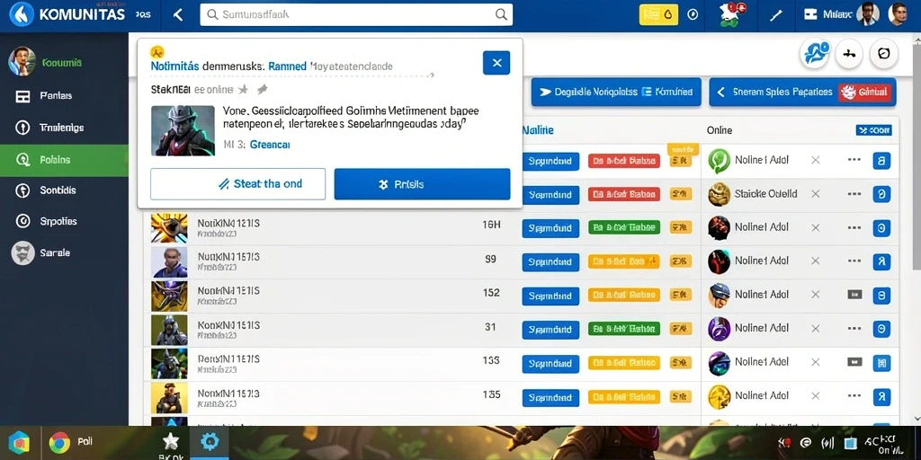 Tampilan utama permainan yang menarik dan user-friendly.